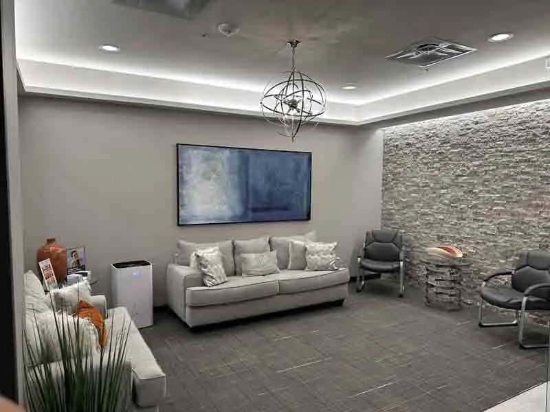 waiting room inside Smile 360 dental office in Riverview, FL